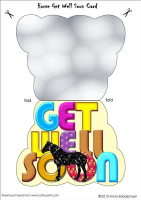 Horse Get Well Soon Card