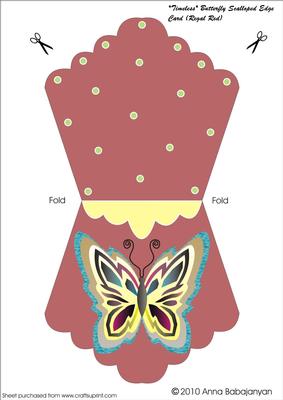 Timeless Butterfly Scalloped Edge Card (regal Red)