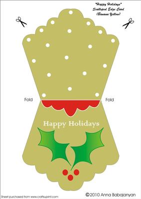 Happy Holidays Scalloped Edge Card (banana Yellow)