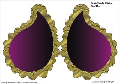 Purple Paisley Shaped Card Base
