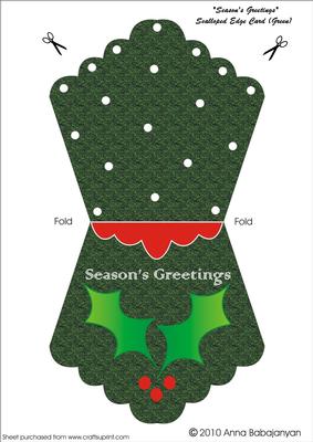 Season's Greetings Scalloped Edge Card (green)
