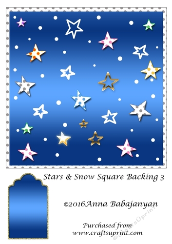 Stars & Snow Square Backing 3
