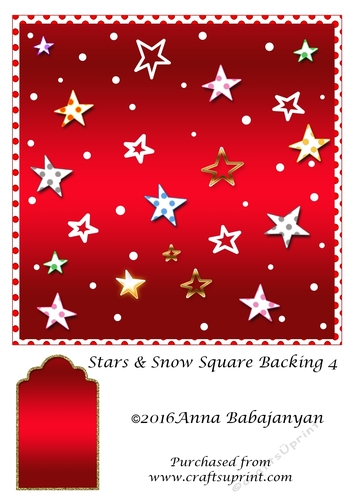 Stars & Snow Square Backing 4
