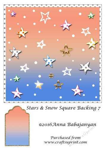 Stars & Snow Square Backing 7