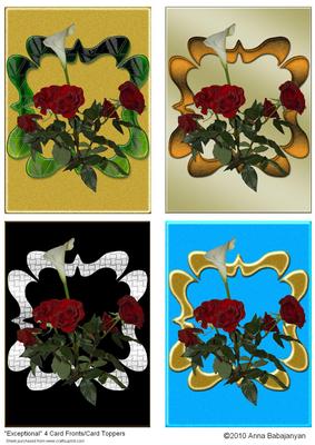 Exceptional 4 Card Fronts/ Card Toppers