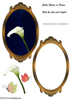 Calla Flower in Frame Step by Step Card Topper