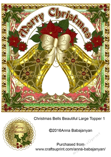Christmas Bells Beautiful Large Topper 1