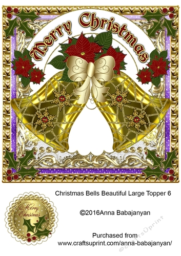 Christmas Bells Beautiful Large Topper 6