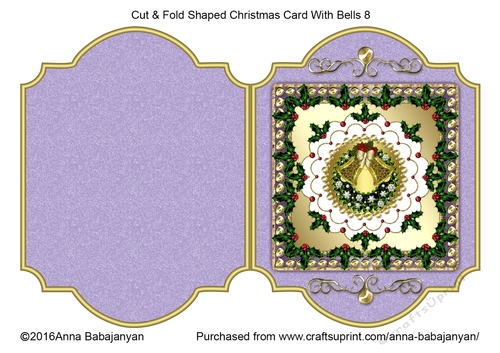 Cut & Fold Shaped Christmas Card With Bells 8