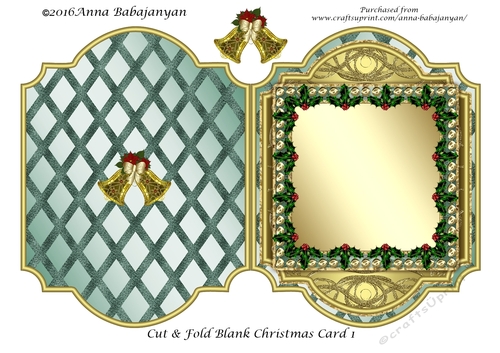 Cut & Fold Blank Christmas Card 1