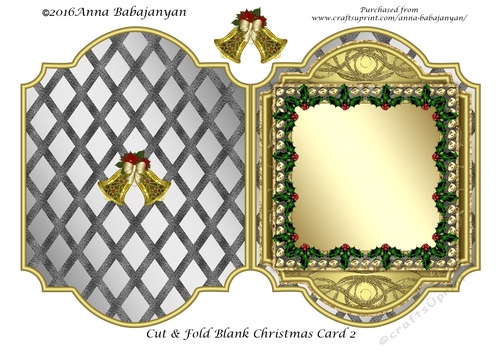 Cut & Fold Blank Christmas Card 2
