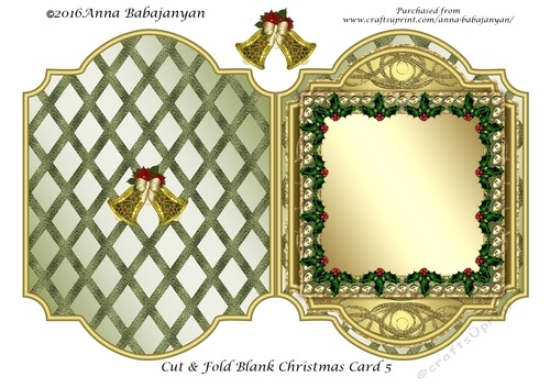 Cut & Fold Blank Christmas Card 5