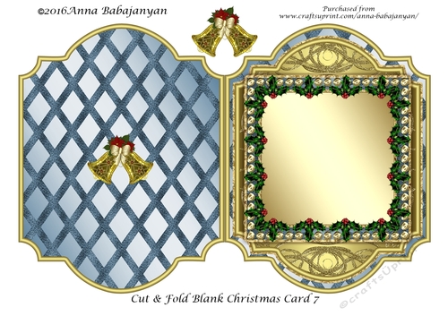 Cut & Fold Blank Christmas Card 7