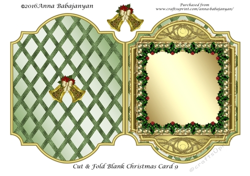 Cut & Fold Blank Christmas Card 9