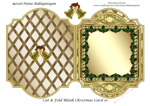 Cut & Fold Blank Christmas Card 10