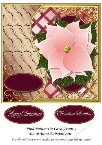 Pink Poinsettia Card Front 3