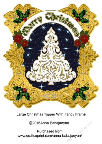 Large Christmas Topper With Fancy Frame