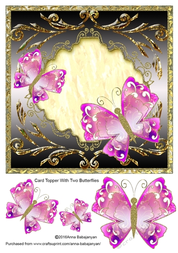 Card Topper With Two Butterflies