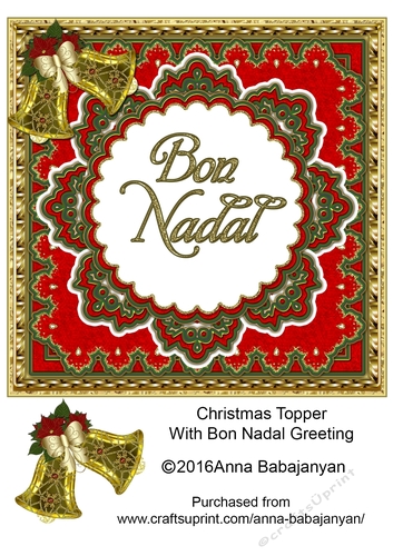 Christmas Topper With Bon Nadal Greeting