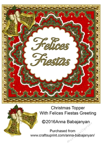 Christmas Topper With Felices Fiestas Greeting