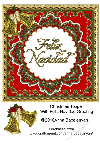 Christmas Topper With Feliz Navidad Greeting