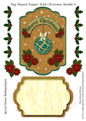 Tag Shaped Topper With Christmas Bauble 8