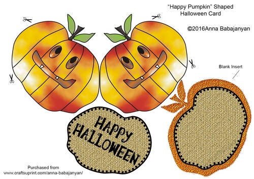 Happy Pumpkin Shaped Halloween Card