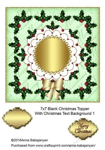 7x7 Blank Christmas Topper With Christmas Text Background 1