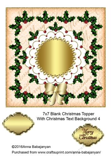 7x7 Blank Christmas Topper With Christmas Text Background 4