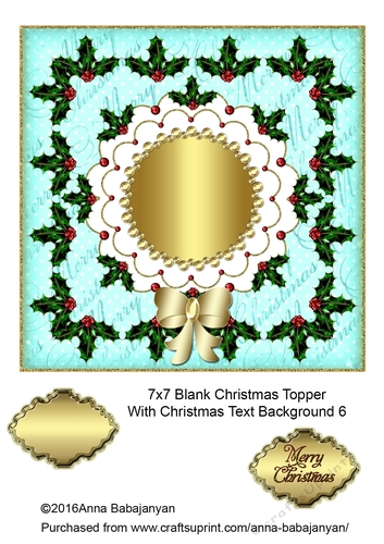 7x7 Blank Christmas Topper With Christmas Text Background 6