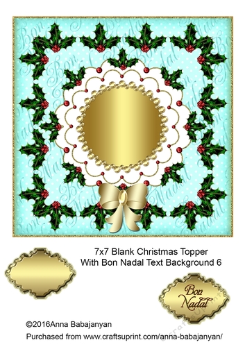 7x7 Blank Christmas Topper With Bon Nadal Text Background 6