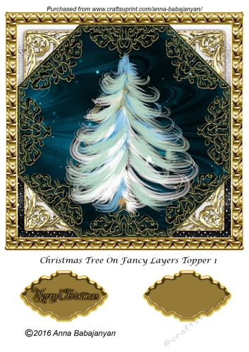 Christmas Tree On Fancy Layers Topper 1