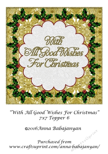 With All Good Wishes For Christmas 7x7 Topper 6