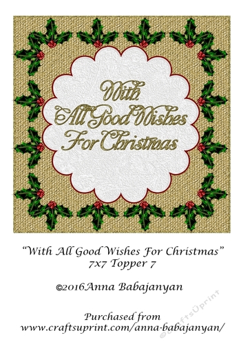 With All Good Wishes For Christmas 7x7 Topper 7