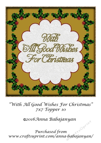 With All Good Wishes For Christmas 7x7 Topper 10