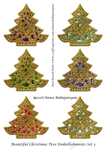 Beautiful Christmas Tree Embellishments Set 2