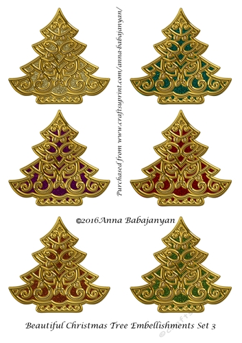 Beautiful Christmas Tree Embellishments Set 3