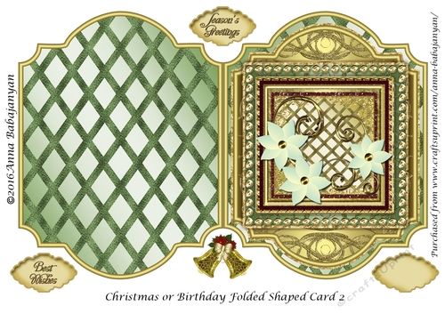 Christmas or Birthday Folded Shaped Card 2