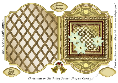 Christmas or Birthday Folded Shaped Card 3