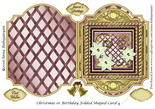 Christmas or Birthday Folded Shaped Card 4