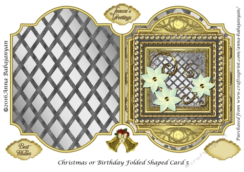 Christmas or Birthday Folded Shaped Card 5