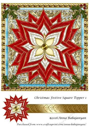 Christmas Festive Square Topper 1