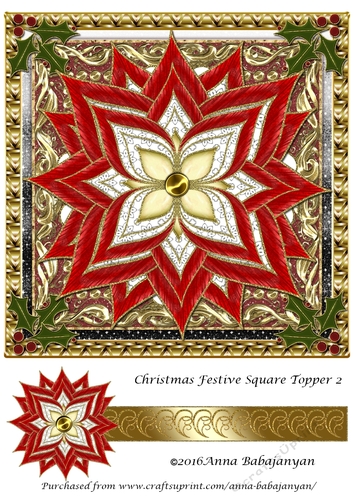 Christmas Festive Square Topper 2