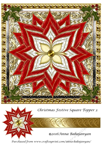 Christmas Festive Square Topper 3