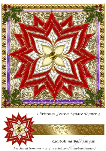 Christmas Festive Square Topper 4