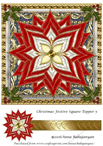 Christmas Festive Square Topper 5