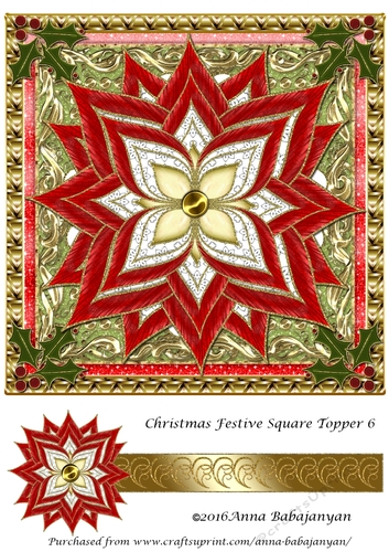 Christmas Festive Square Topper 6