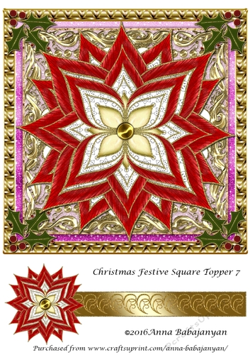 Christmas Festive Square Topper 7