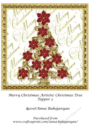 Merry Christmas Artistic Christmas Tree Topper 2