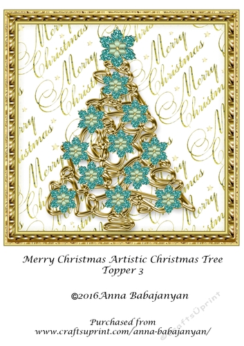 Merry Christmas Artistic Christmas Tree Topper 3
